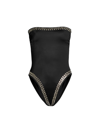NORMA KAMALI WOMEN'S BISHOP STRAPLESS STUDDED ONE-PIECE SWIMSUIT