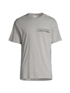 Alexander Mcqueen Logo Tape Cotton T-shirt In Pale Grey Mix
