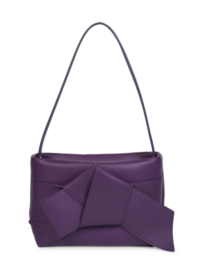 Acne Studios Musubi Knot-embellished Leather Shoulder Bag In Violet Purple