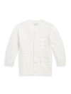 Polo Ralph Lauren Baby Boys Or Girls Contrast-knit Cotton Long Sleeves Cardigan In Trophy Cream