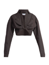 Off-white Cargo Cropped Shirt In Dark Grey