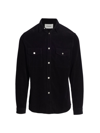 Frame Long Sleeve Corduroy Button-up Shirt In Noir