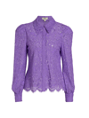 L Agence Jenica Lace Blouse In Pop Purple