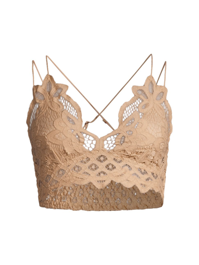 Free People Adella Light Nude Lace Bralette In Beige