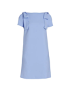 Carolina Herrera Icon Bow-embellished Shift Dress In Sky Blue