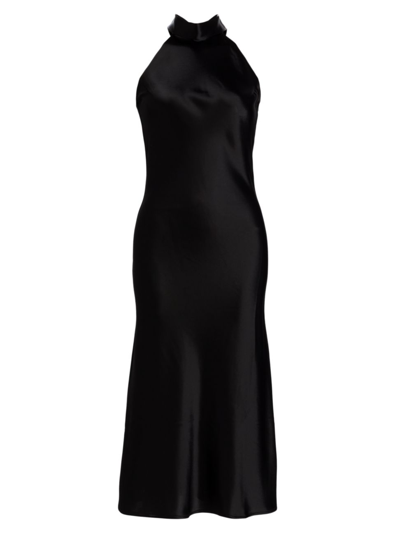 Galvan Sienna Cropped Midi-dress In Black