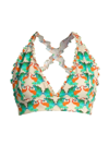 LA DOUBLEJ WOMEN'S FRILLY PRINTED BRA BIKINI TOP