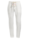 Mc2 Saint Barth Solid Drawstring Lounge Linen Pants In White
