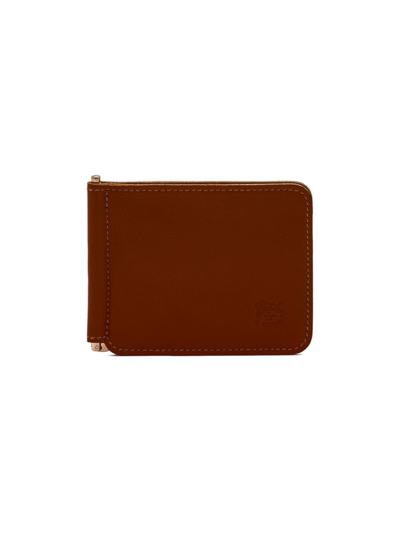 Il Bisonte Men's Leather Bifold Wallet W/ Money Clip In Vintage Cognac