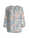 NYDJ WOMEN'S PINTUCKED FLORAL BLOUSE
