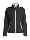 Zero Restriction Olivia Shell Zip-front Jacket In Black Metallic Silver