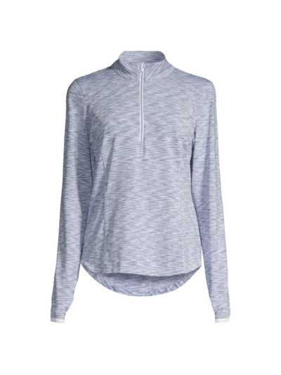 Zero Restriction Shae Half-zip Pullover Top In Cloud