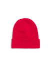 Alexander Mcqueen Logo-embroidered Knitted Hat In Red