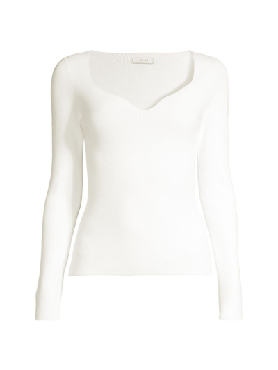Reiss Emira Rib-knit Top In Cream