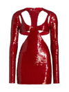 LAQUAN SMITH WOMEN'S SEQUIN CUT-OUT MINIDRESS