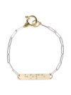 MILAMORE WOMEN'S TWO-TONE 18K GOLD & DIAMOND BRAILLE "HOPE" BAR BRACELET