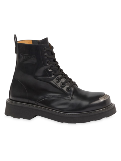 Kenzo Smile Lace-up Boots In Black