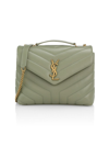 Saint Laurent Women's Small Loulou Matelassé Leather Shoulder Bag In Light Sage