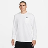Nike Men's Sportswear Premium Essentials Long-sleeve T-shirt In White/black