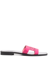 Karl Lagerfeld Skoot Logo Cut-out Flat Sandals In Pink
