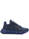 Versace Men's Trigreca Fabric-leather Sneakers In Blue