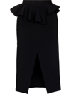 Shop Alexander Mcqueen Ruffle-detail High-waisted Skirt In Black