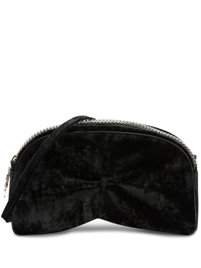 Giuseppe Zanotti Agacia Velvet Crossbody Bag In Black