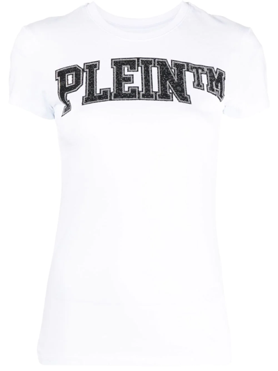 Philipp Plein Sexy Pure Crystal Embellished T-shirt In White