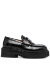 MARNI PIERCING-DETAIL LEATHER LOAFERS