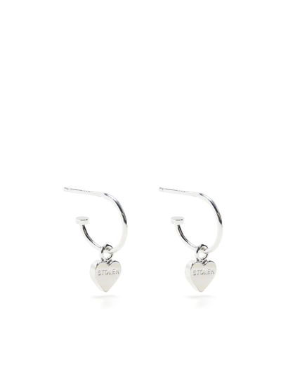 Stolen Girlfriends Club Stolen Heart Anchor Earrings In Silver