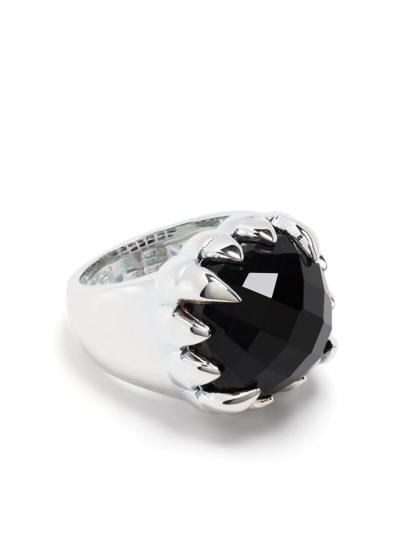 Stolen Girlfriends Club Claw Onyx Ring In Onyx / Silver