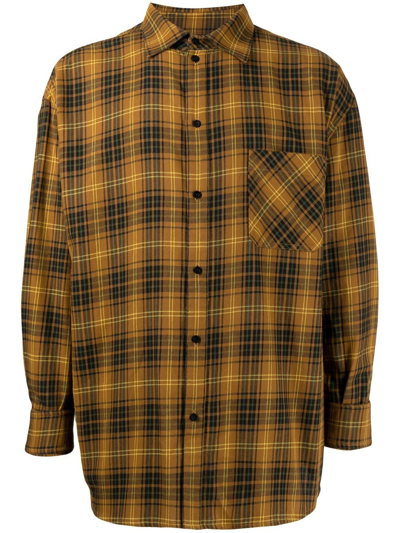Stolen Girlfriends Club Post Show Plaid Overshirt In Bronze Plaid