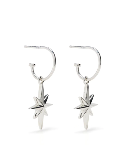 Stolen Girlfriends Club Star Anchor Silver Sterling Earrings In Sterling Silver