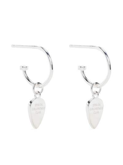 Stolen Girlfriends Club Guitar Pic-charm Earrings In Silver