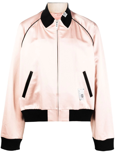 Miharayasuhiro The Dog Or The Cat Bomber Jacket In Rose-pink