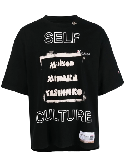 Miharayasuhiro Maison Mihara Yasuhiro Men Self Culture Logo T-shirt In Black