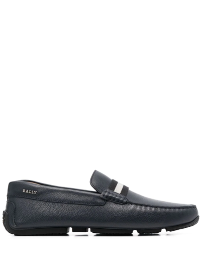 Bally Pearce Stripe-trim Detail Loafers In Black