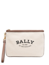 Bally Certhe Logo-print Clutch In Neutrals