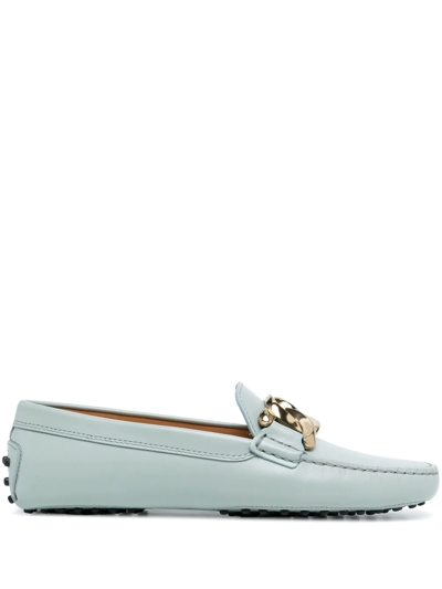 Tod's Kate Chain-detail Loafers In Green