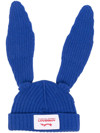 Charles Jeffrey Loverboy Chunky Rabbit Ribbed-knit Beanie In Blue