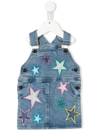 STELLA MCCARTNEY EMBROIDERED-STAR PATCH PINAFORE DRESS