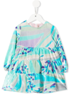 PUCCI JUNIOR ABSTRACT-PRINT TIERED DRESS