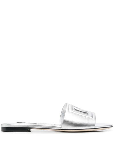 DOLCE & GABBANA 3D LOGO FLAT SANDALS