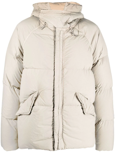 Ten C Padded Puffer Jacket In Neutrals