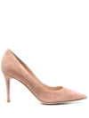 Gianvito Rossi Camoscio Pointed Suede Pumps In Pink