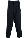 Marni Deep Blue Tropical Wool Trousers With Drawstring Waist In Blue