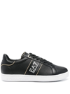 Ea7 Classic Performance Leather Sneakers In Black
