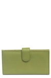 Mundi Small Leather Goods Mundi Slim Leather Clutch Continental Wallet In Spanish Olive