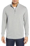 Peter Millar Comfort Interlock Quarter Zip Pullover In Light Grey