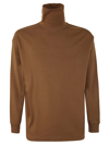 Lemaire Turtleneck Cotton Jersey Top In Havana